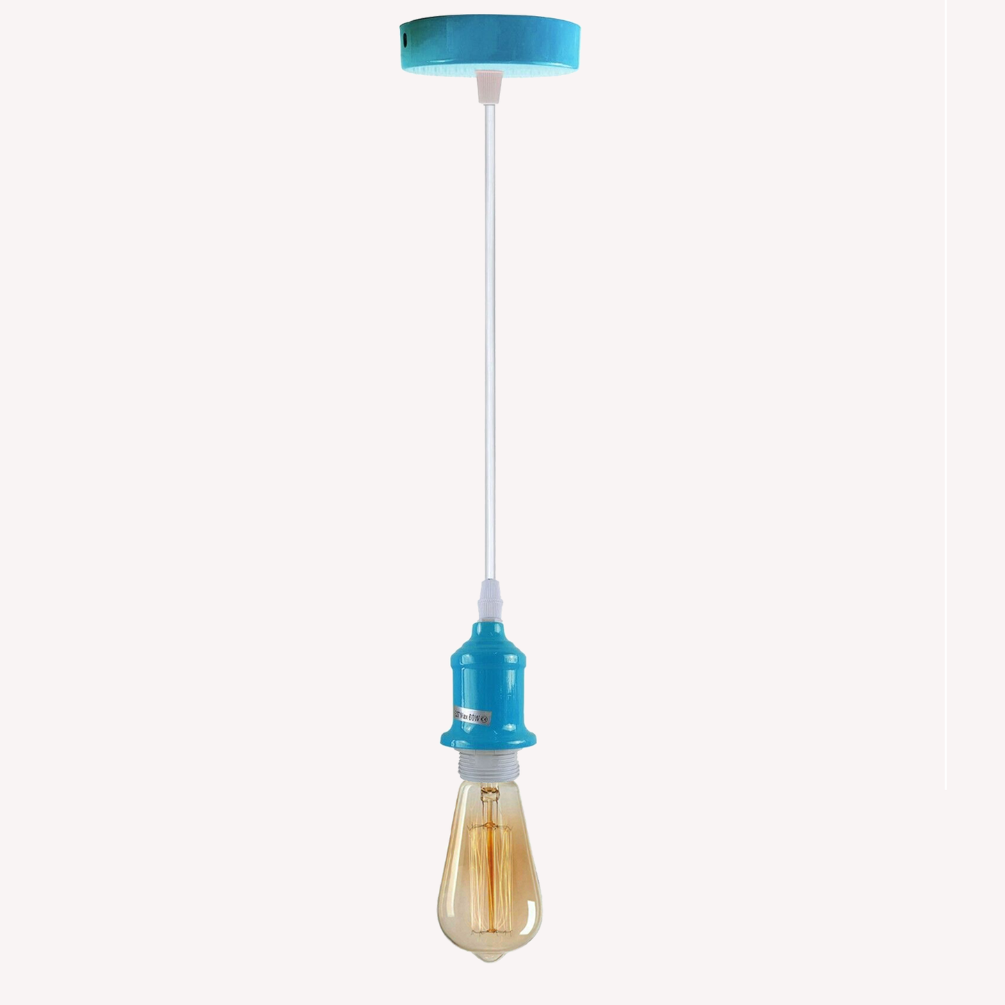 2 Pack E27 Blue Hanging Ceiling pendant Light Fitting Holder