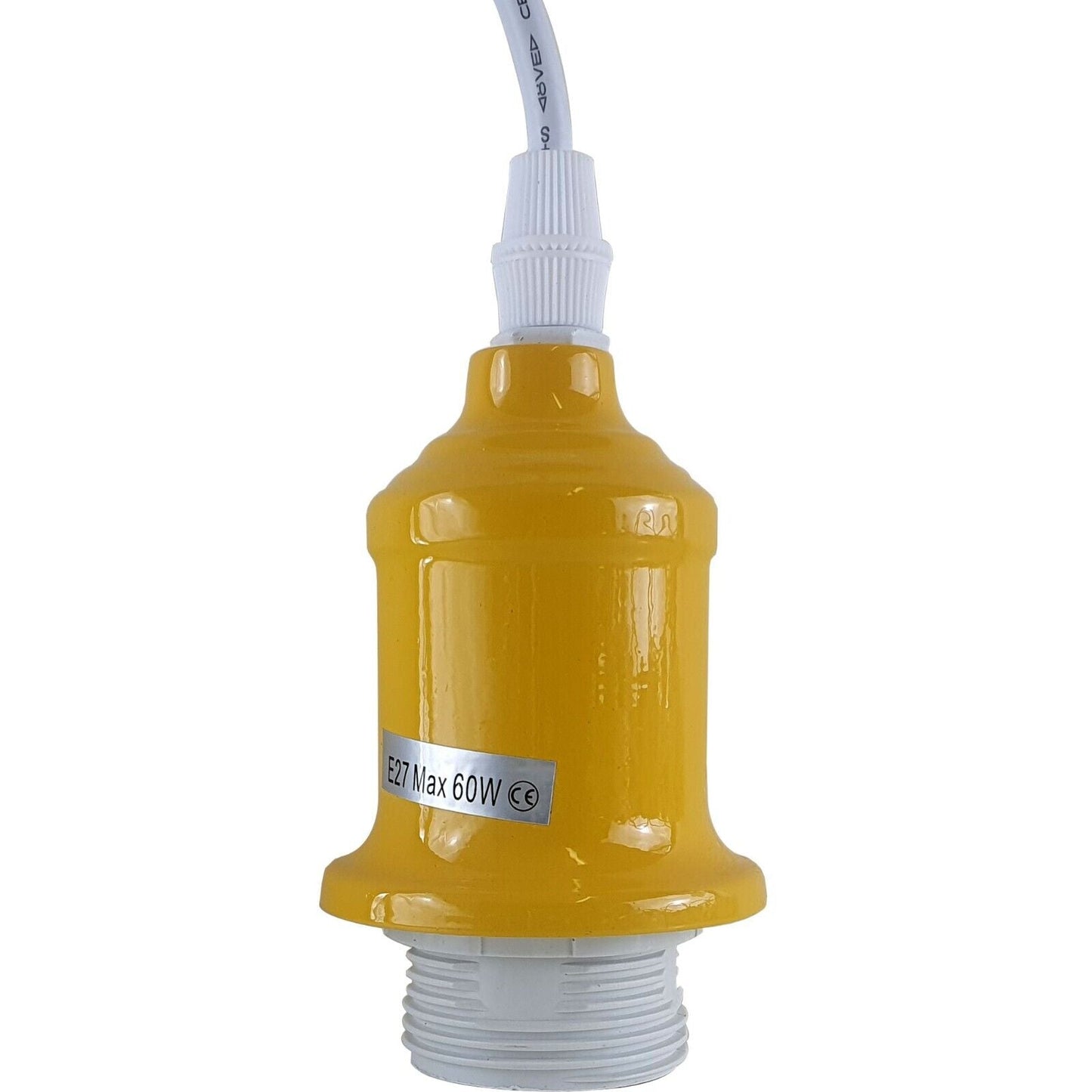 E27 Pendant Holder Ceiling Light Fitting Vintage Industrial Yellow