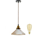 Style Glass Shade Lamp Ceiling Retro Pendant Lighting - Vintagelite