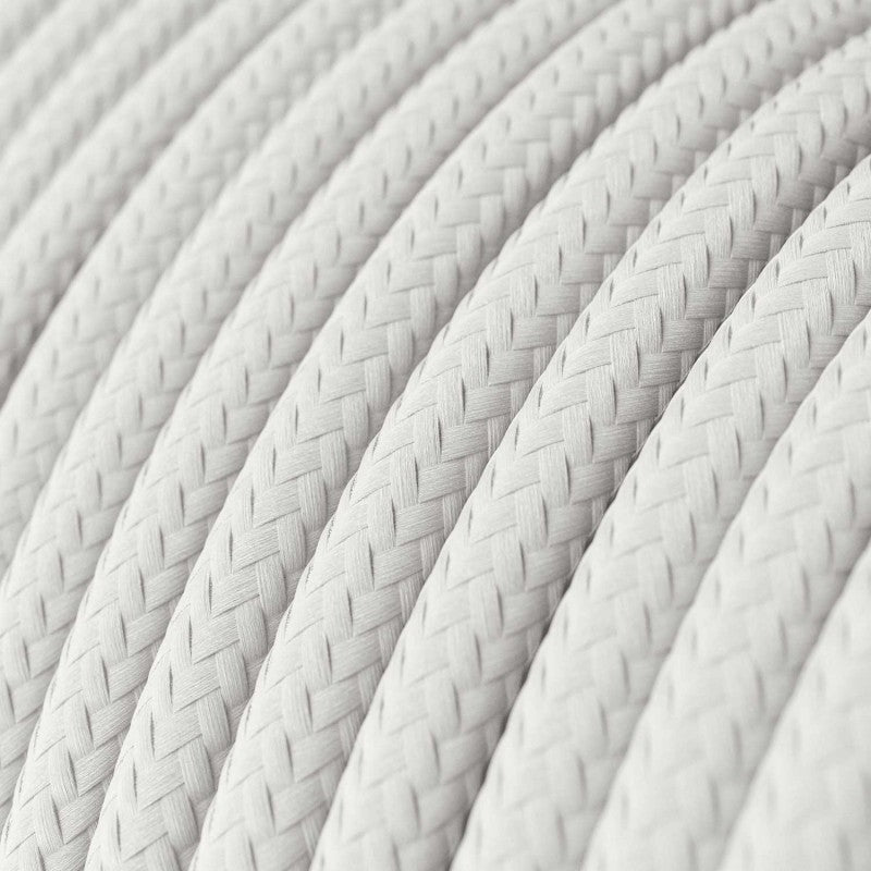 Vintage White Fabric 3 Core Round Italian Braided Cable 0.75mm - Vintagelite