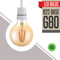 LED G80 B22 4W Dimmable Globe Industrial Vintage Bulb~1120 - Vintagelite