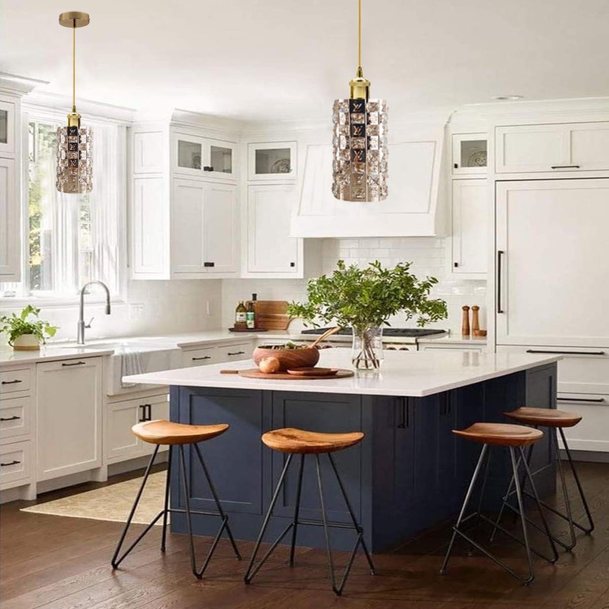 Modern Gold Ceiling Pendant Light Lamp Shade Crystal Droplet UK~2067