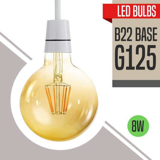 8W B22 G125 Dimmable LED Globe Retro Light Bulb~2974