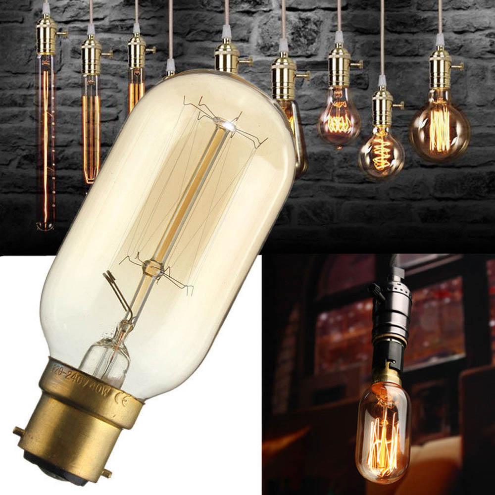 Pack of 6 B22 T45 60W Dimmable Filament Incandescent Vintage Light Bulbs - Vintagelite
