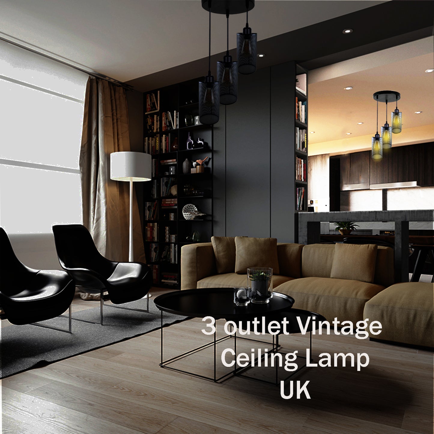 Modern Hanging Rose 3-Arms Pendant Light | Adjustable Ceiling Fixture~2309