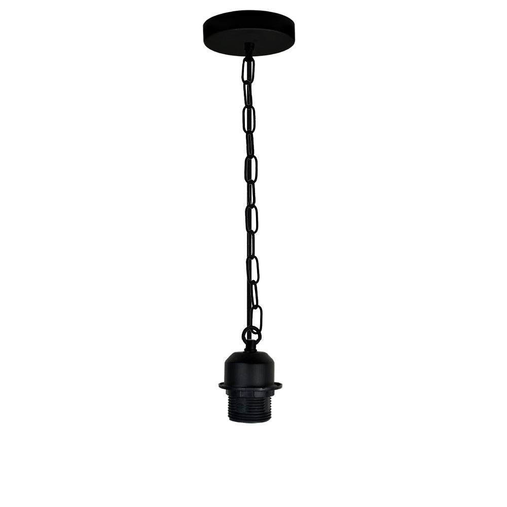 Black E27 Light Pendant Fitting Ceiling Rose Suspension Set with chain - Vintagelite