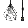 Black Diamond Shade Dimmer Switch Plug In Hanging Pendant Lamp