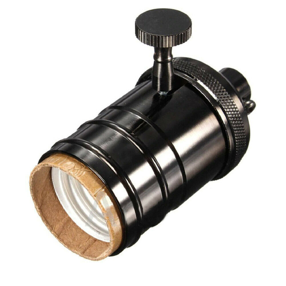 Black E27 Screw Vintage Switch Bulb Holder Industrial Antique Retro Edison Lamp Light - Vintagelite