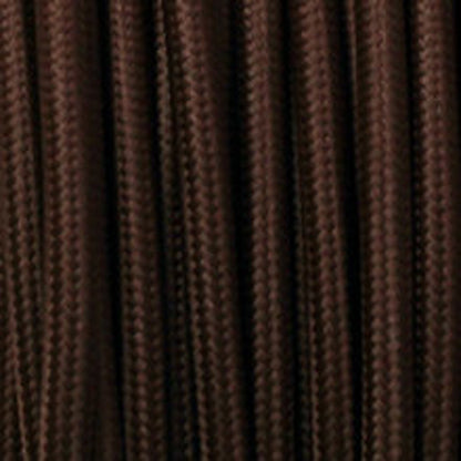 Vintage Dark Brown Fabric 3 Core Round Italian Braided Cable 0.75mm - Vintagelite