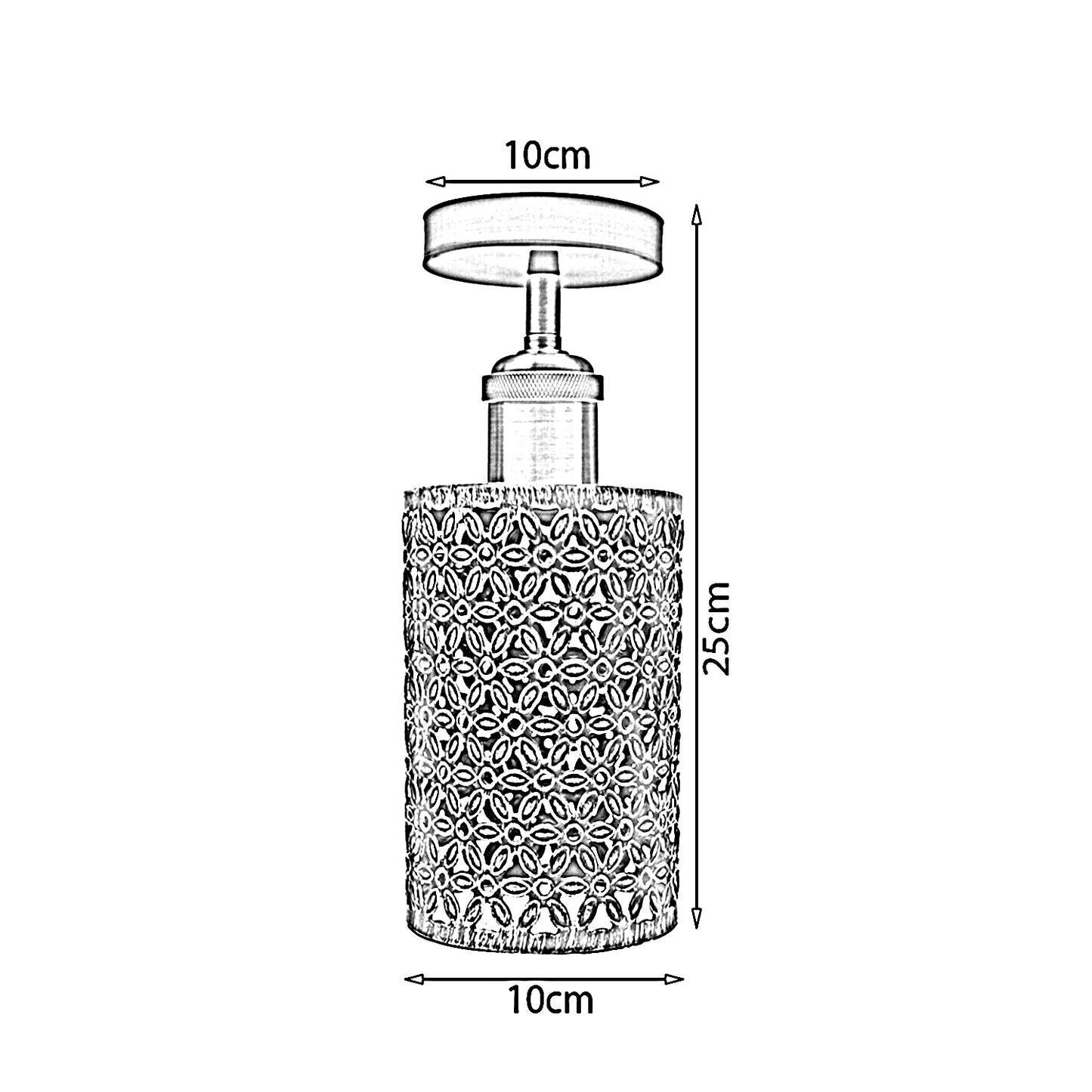 Brushed Brass Flower E27 Ceiling Light Retro Flush Mount Ceiling Lampshade Fitting~1886 - Vintagelite