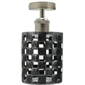 Brushed Silver Square E27 Ceiling Light Retro Flush Mount Ceiling Lampshade Fitting~1891 - Vintagelite
