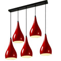 Red Modern 5 Way Ceiling Metal Cluster Teardrop Pendant lights