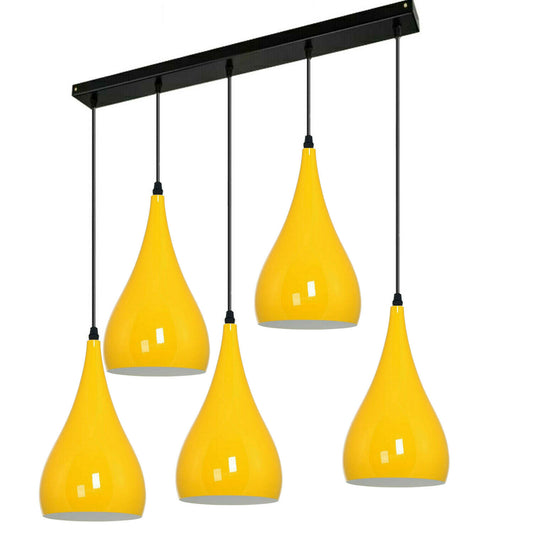 Yellow Modern 5 Way Ceiling Cluster Teardrop Pendant lights