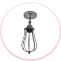 Chrome Flex Arm Retro Light Cage Ceiling Fixtures E27~2052 - Vintagelite