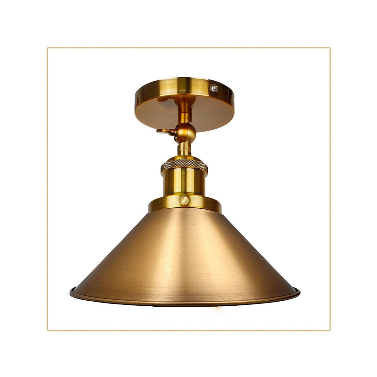 Modern 1 Way Semi Flush Ceiling Light Fitting Yellow Brass Lounge Home Ceiling Light~1913 - Vintagelite