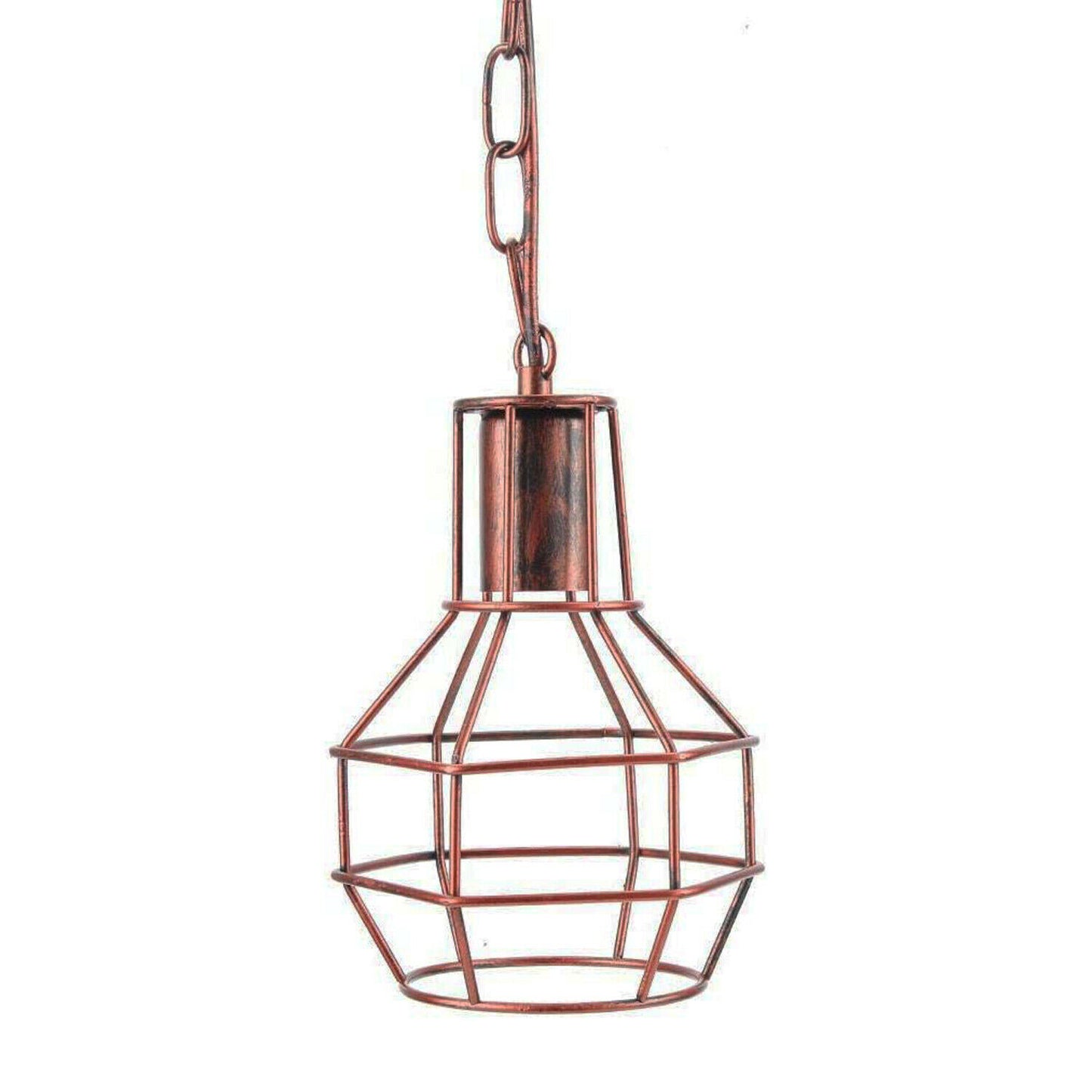 Vintage Metal Hanging Pendant Ceiling Wire Cage Spider Lamp