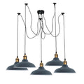 Curvy metal spider ceiling light fixture with adjustable arms