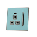 Decorative Blue Glossy Main Plug One Gang Switch Socket Full Range UK - Vintagelite