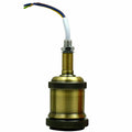Fully Earthed Green Brass Colour E27 Bulb Holder - Vintagelite