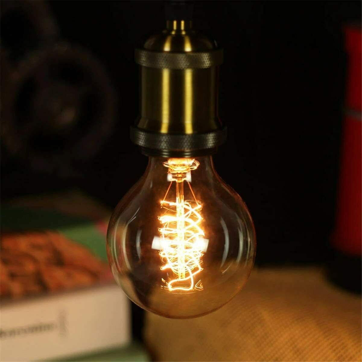 G95 E27 60W Edison Antique Filament Spiral Lamp Light Bulb