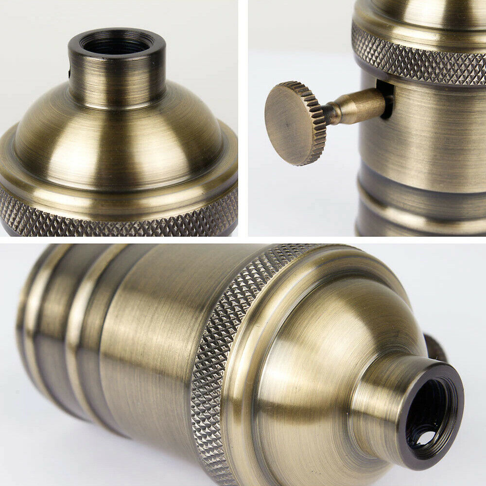 Green Brass E27 Screw Vintage Switch Bulb Holder Industrial Antique Retro Edison Lamp Light - Vintagelite