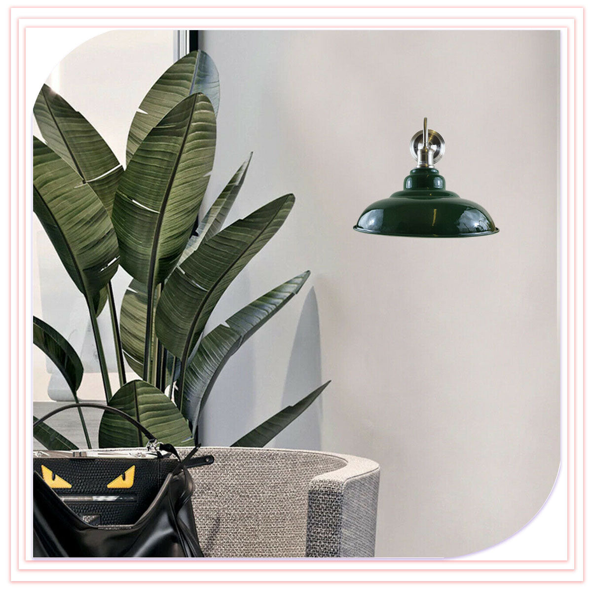 Modern Green Swan Neck Metal Wall Sconces -Stylish Wall Light-Application image