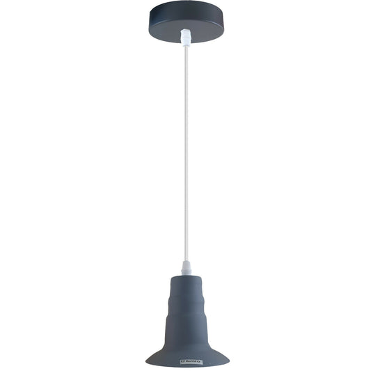 Grey Industrial Ceiling E27 Base Fitting Lamp Holder Pendant