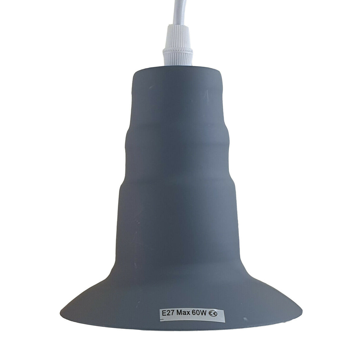 Grey Industrial Ceiling E27 Base Fitting Lamp Holder Pendant
