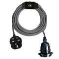 Grey Color Dimmer Switch 4.5m Fabric Flex Cable Plug In Pendant Lamp E27 Holder - Vintagelite