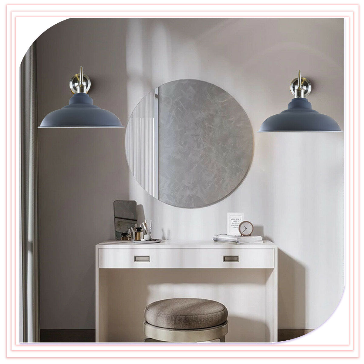 Modern Grey Swan Neck Metal Wall Sconces -Stylish Wall Light~2006 - Vintagelite