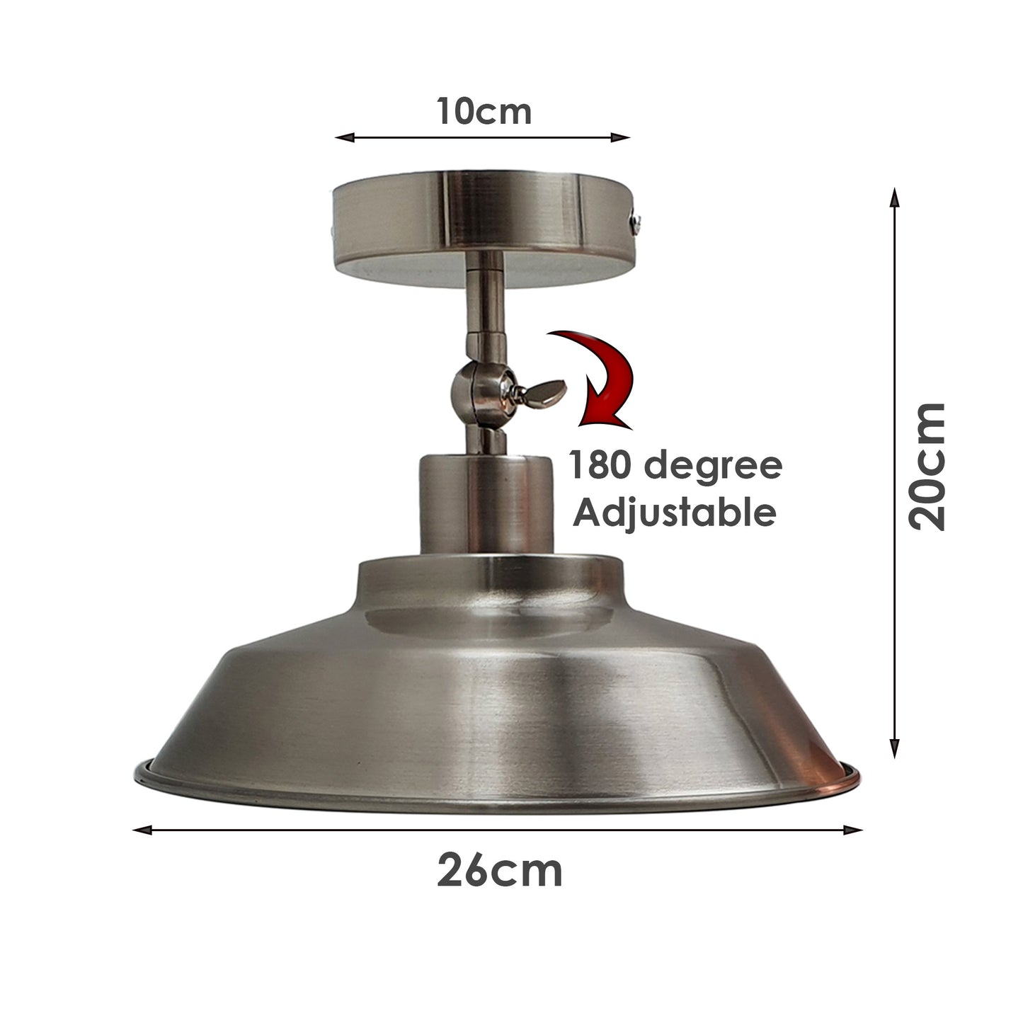 Industrial Retro Metal Semi Flush Ceiling Mount Light Fixture Pendant Lamp - Vintagelite