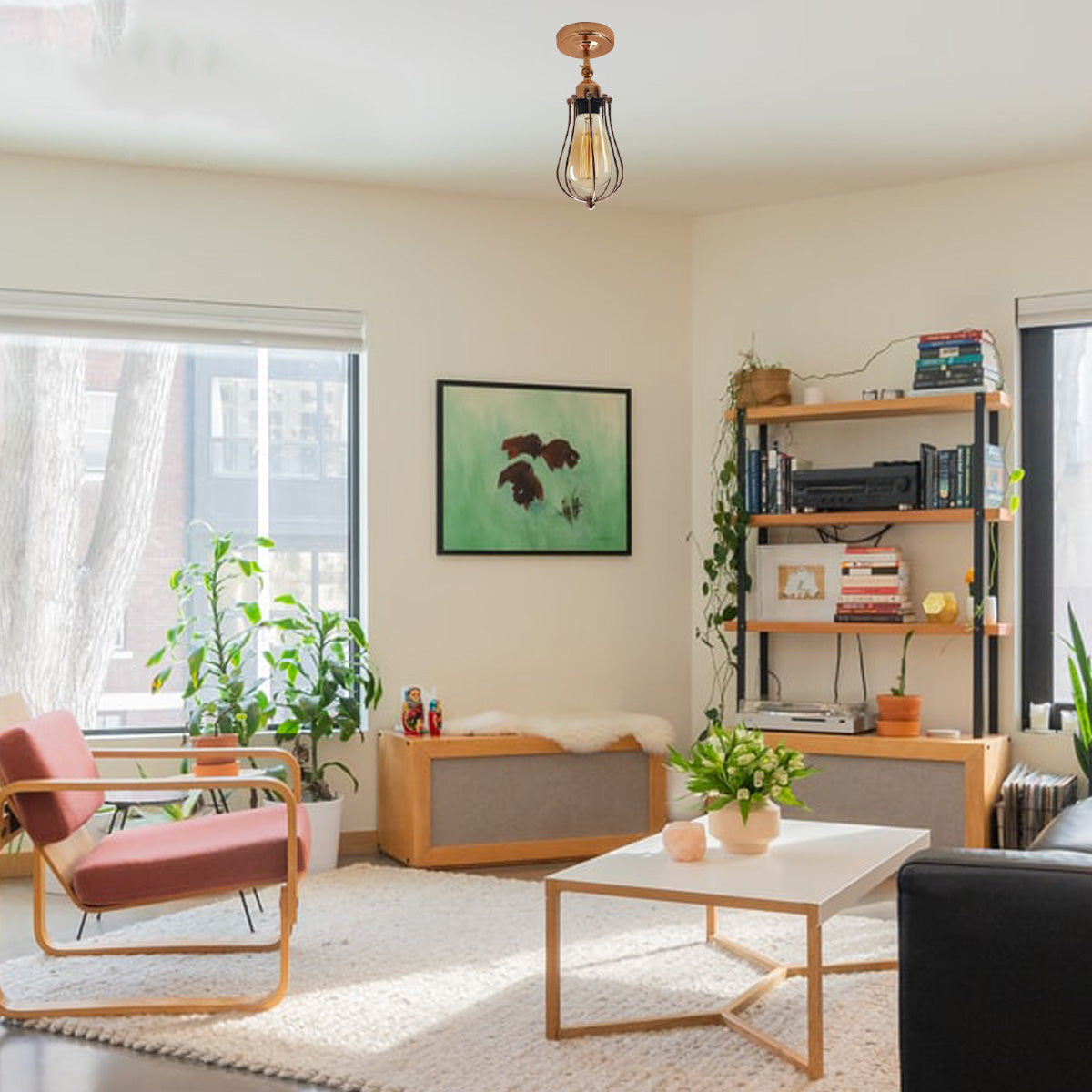 French Gold Flex Arm Retro Light Cage Ceiling Fixtures E27~2050