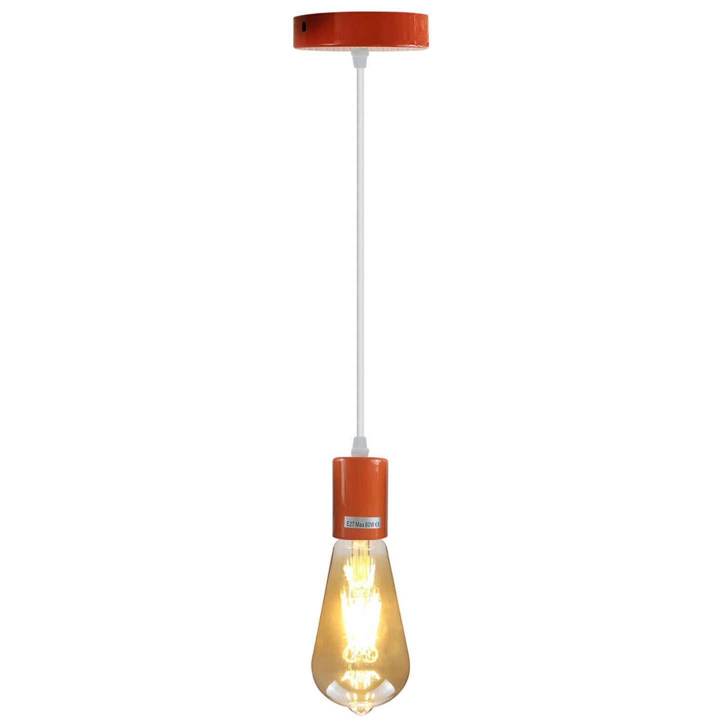 Orange Industrial Metal Ceiling Fitting E27 Pendant Lamp Holders