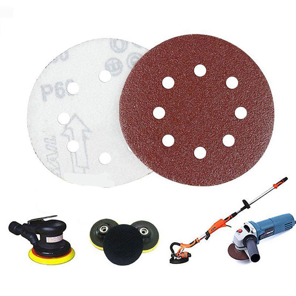P-120 5 inch 8 Hole Sanding Discs Grind Paper Sanding Disc - Vintagelite