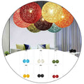 Modern Rattan Wicker Woven Ball Globe Two Outlet Pendant Light-Application Image