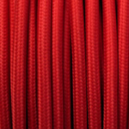 Vintage Red Fabric 3 Core Round Italian Braided Cable 0.75mm - Vintagelite