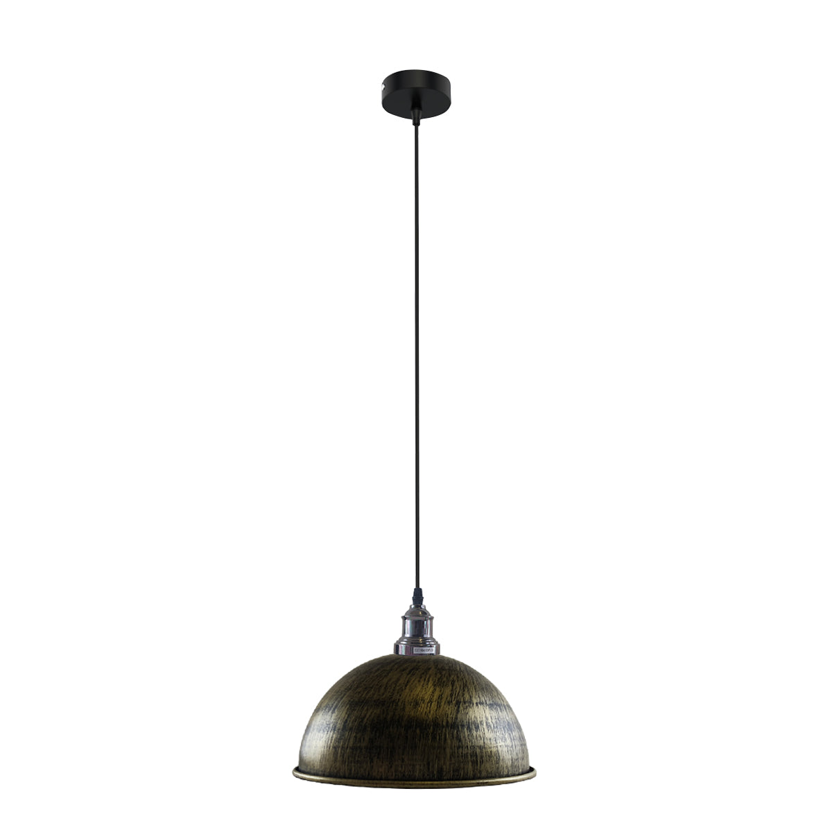 Brushed Brass Industrial Metal Dome Shade Ceiling Pendant Light