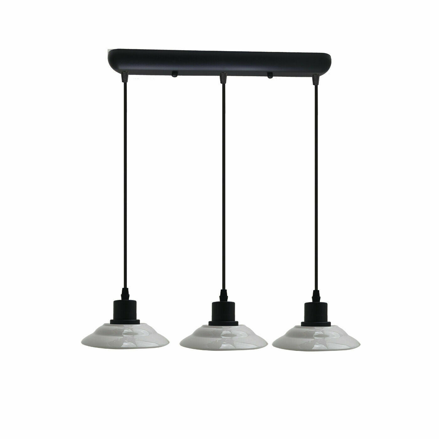Retro Modern Cluster 3 Rectangle Ceiling Pendant Ceramic Lampshade Light Fittings - Vintagelite