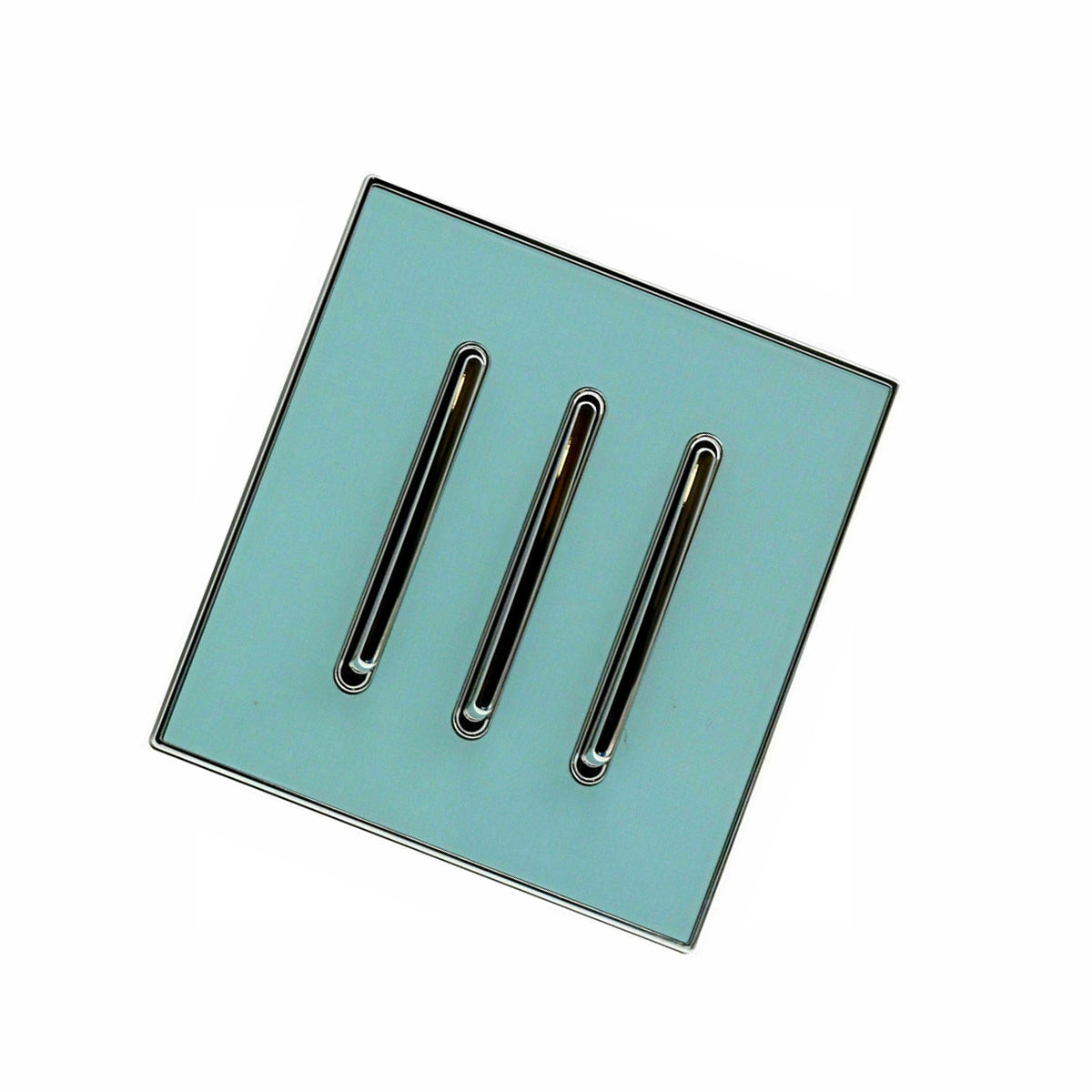 Screw less Wall Light 3 Gang Blue Glossy Switch - Vintagelite