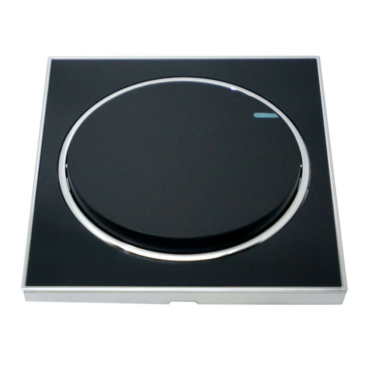 Screwless Flat plate Wall light switches Black Round 1 Gang - Vintagelite