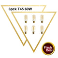 Pack of 6 B22 T45 60W Dimmable Filament Incandescent Vintage Light Bulbs - Vintagelite