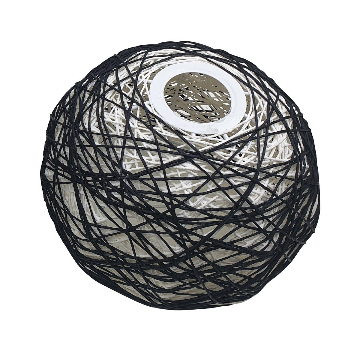 Black Industrial Rope Rattan Woven Dome Shade Pendant Lights