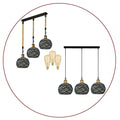 Vintage 3 Head Rattan Hemp Rope Woven Dome Ceiling Pendant Light