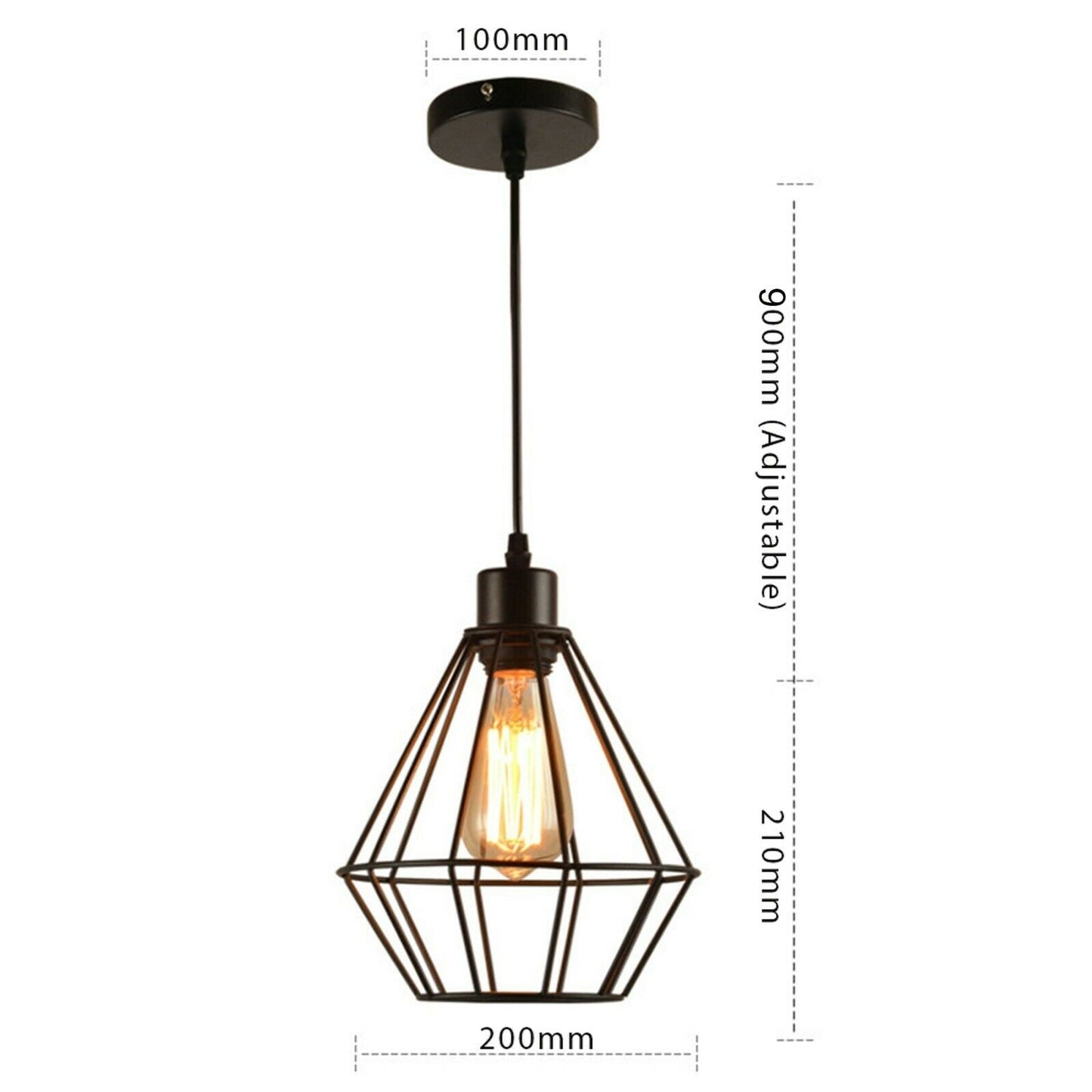 Vintage 2Pack Suspended Cage Ceiling Hanging Pendant Light-Size image