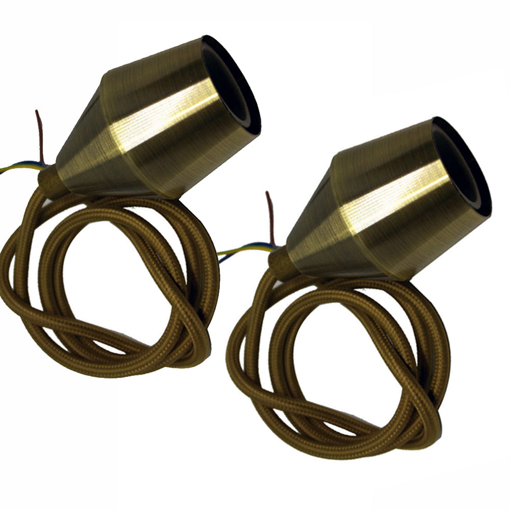 Vintage Holder Black Ceiling Rose Pendant Light Fabric Flex E27 Lamp Fitting - Vintagelite