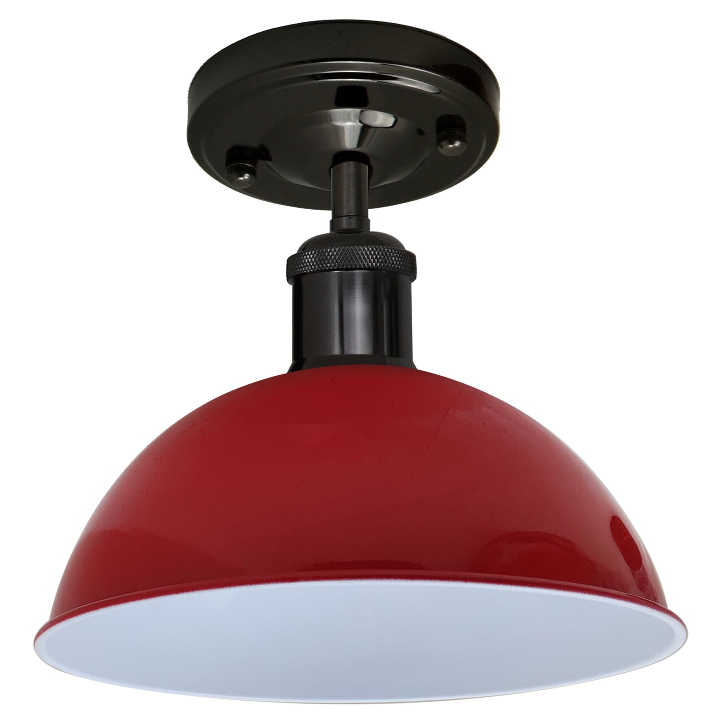 Vintage Ceiling Light Modern Red Dome Pendant Lampshade~1939