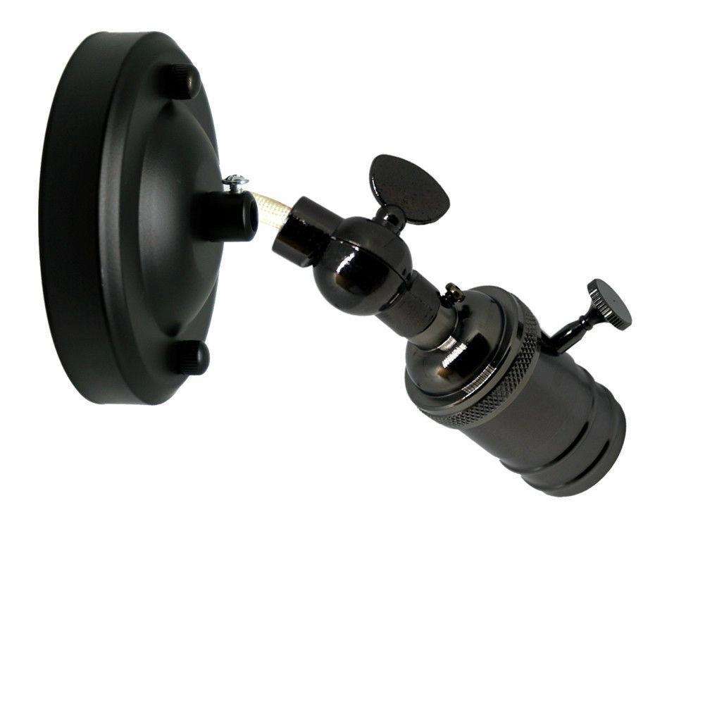 6 Pack Black Vintage Sconce E27 Industrial Edison Wall Loft Retro Lamp Bulb Holder - Vintagelite