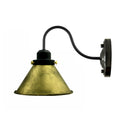 modern brushed brass cone lampshade e27 lamp holder wall lights