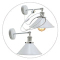 Vintage Adjustable White Cone Shade E27 Socket shade, Plug-in Switch