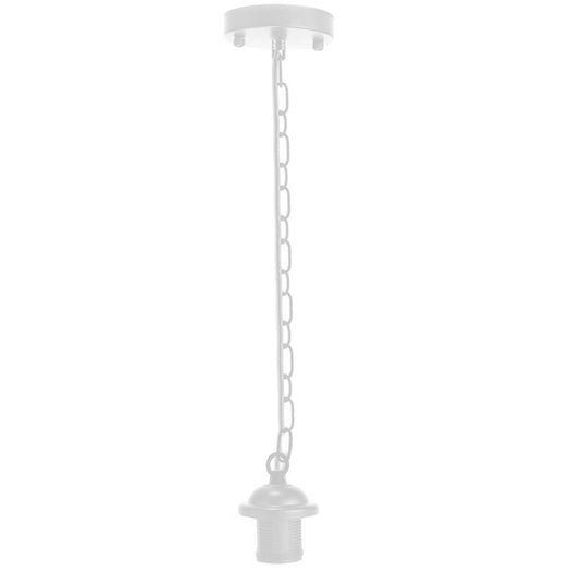 White Metal Ceiling Rose & Chain Pendant Light Chandelier E27 Lamp Holder Pendant Light With Chain~1926
